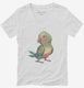 Colorful Cute Parrot white Womens V-Neck Tee