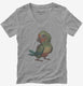 Colorful Cute Parrot grey Womens V-Neck Tee