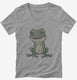 Cool Frog grey Womens V-Neck Tee