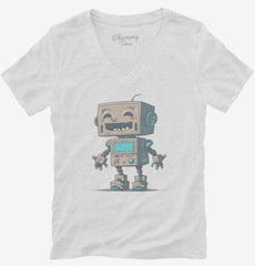 Cool Robot Womens V-Neck Shirt
