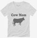 Cow Mom white Womens V-Neck Tee