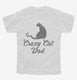 Crazy Cat Dad white Youth Tee