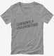 Currently Unsupervised grey Womens V-Neck Tee