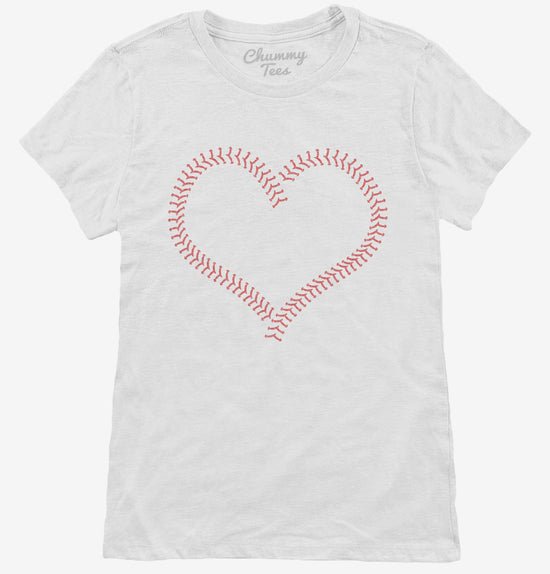 Cute Baseball Heart Stitches T-Shirt