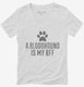 Cute Bloodhound Terrier Dog Breed white Womens V-Neck Tee