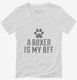 Cute Boxer Dog Breed white Womens V-Neck Tee