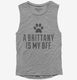 Cute Brittany Dog Breed grey Womens Muscle Tank
