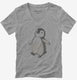 Cute Cartoon Penguin grey Womens V-Neck Tee