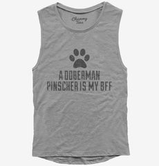 Cute Doberman Pinscher Dog Breed Womens Muscle Tank