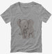 Cute Elephant grey Womens V-Neck Tee