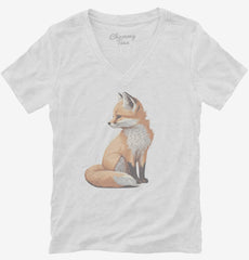 Cute Fox Womens V-Neck Shirt