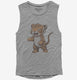 Cute Graphic Tiger grey Womens Muscle Tank