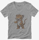 Cute Graphic Tiger grey Womens V-Neck Tee