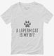 Cute LaPerm Cat Breed white Womens V-Neck Tee