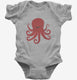 Cute Red Octopus grey Infant Bodysuit