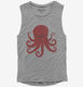 Cute Red Octopus grey Womens Muscle Tank