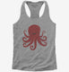 Cute Red Octopus grey Womens Racerback Tank