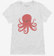 Cute Red Octopus white Womens