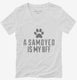 Cute Samoyed Dog Breed white Womens V-Neck Tee