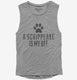 Cute Schipperke Dog Breed grey Womens Muscle Tank