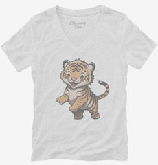 Cute Tiger Womens V-Neck Shirt