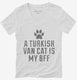 Cute Turkish Van Cat Breed white Womens V-Neck Tee