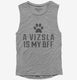 Cute Vizsla Dog Breed grey Womens Muscle Tank