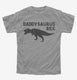 Daddysaurus Rex Funny Cute Dinosaur Father's Day Gift grey Youth Tee