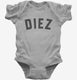 Diez 10th Birthday grey Infant Bodysuit