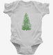 Distressed Christmas Tree white Infant Bodysuit