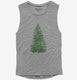 Distressed Christmas Tree grey Womens Muscle Tank