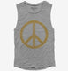 Distressed Peace Sign grey Womens Muscle Tank