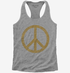 Distressed Peace Sign Womens Racerback Tank