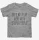 Does Not Play Well With Stupid People grey Toddler Tee