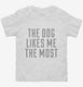 Dog Likes Me The Most white Toddler Tee