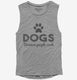 Dogs Because People Suck Paw Print grey Womens Muscle Tank