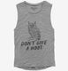 Don't Give A Hoot Funny Owl  Womens Muscle Tank