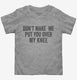 Don't Make Me Put You Over My Knee grey Toddler Tee