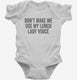 Don't Make Me Use My Lunch Lady Voice white Infant Bodysuit