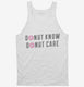 Donut Know Donut Care white Tank
