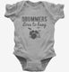 Drummers Love To Bang grey Infant Bodysuit