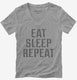 Eat Shop Sleep Repeat  Womens V-Neck Tee