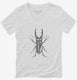 Entomologist Stag Beetle Insect white Womens V-Neck Tee