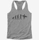 Evolution Of Man To Surfer Funny Surfing  Womens Racerback Tank