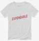 Expendable white Womens V-Neck Tee