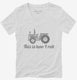 Farm Tractor This Is How I Roll white Womens V-Neck Tee