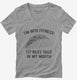 Fitness Taco Funny Gym Mexican Food grey Womens V-Neck Tee
