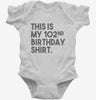 Funny 102nd Birthday Gifts - This Is My 102nd Birthday Infant Bodysuit 666x695.jpg?v=1700442610