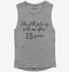 Funny 15th Anniversary Womens Muscle Tank