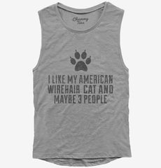 Funny American Wirehair Cat Breed Womens Muscle Tank